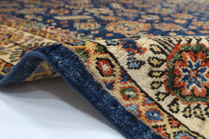 122 x 177 cm | Oriental Tribal blue Area Rug Afghan Hand Knotted Veg Dye Wool carpet