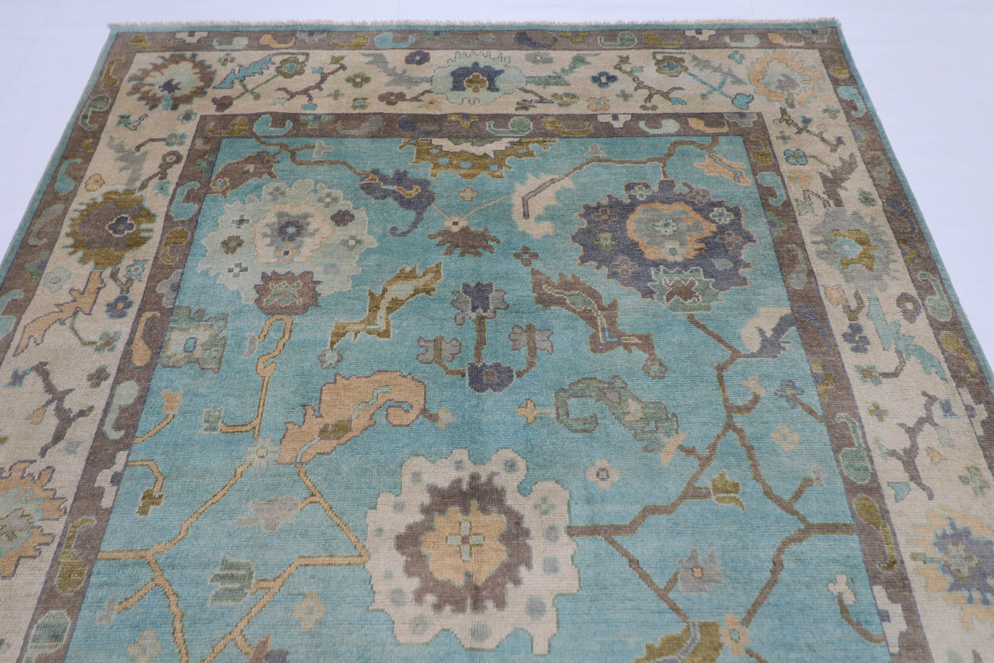 197 x 302 cm |  Floral Oushak  Tribal Area Rug Afghan Hand Knotted veg Dye Wool carpet