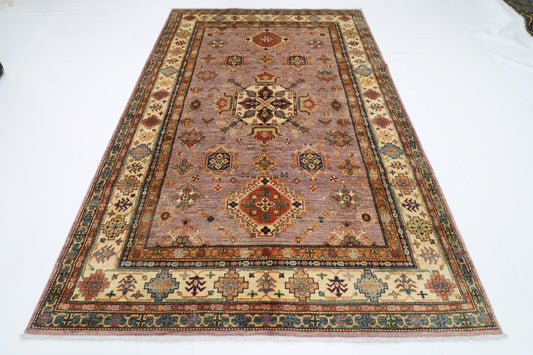 198 x 300 cm | Oriental kazak Pink Area Rug Afghan Hand Knotted Veg Dye Wool carpet