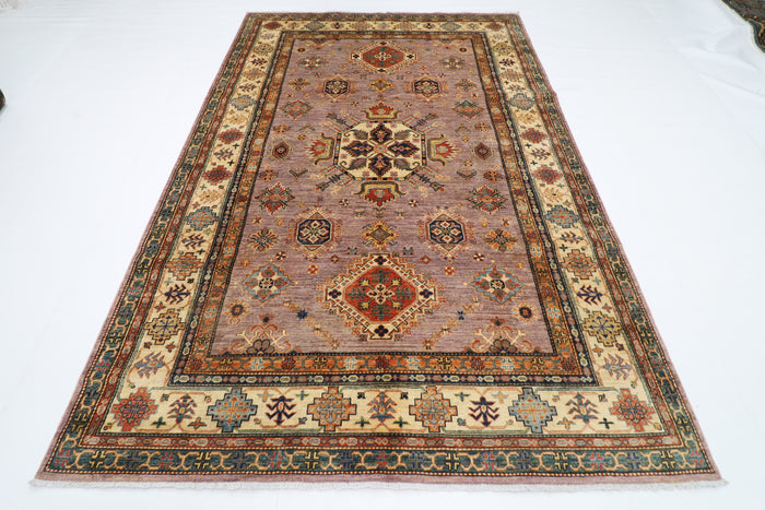 198 x 300 cm | Oriental kazak Pink Area Rug Afghan Hand Knotted Veg Dye Wool carpet