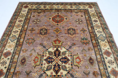 198 x 300 cm | Oriental kazak Pink Area Rug Afghan Hand Knotted Veg Dye Wool carpet