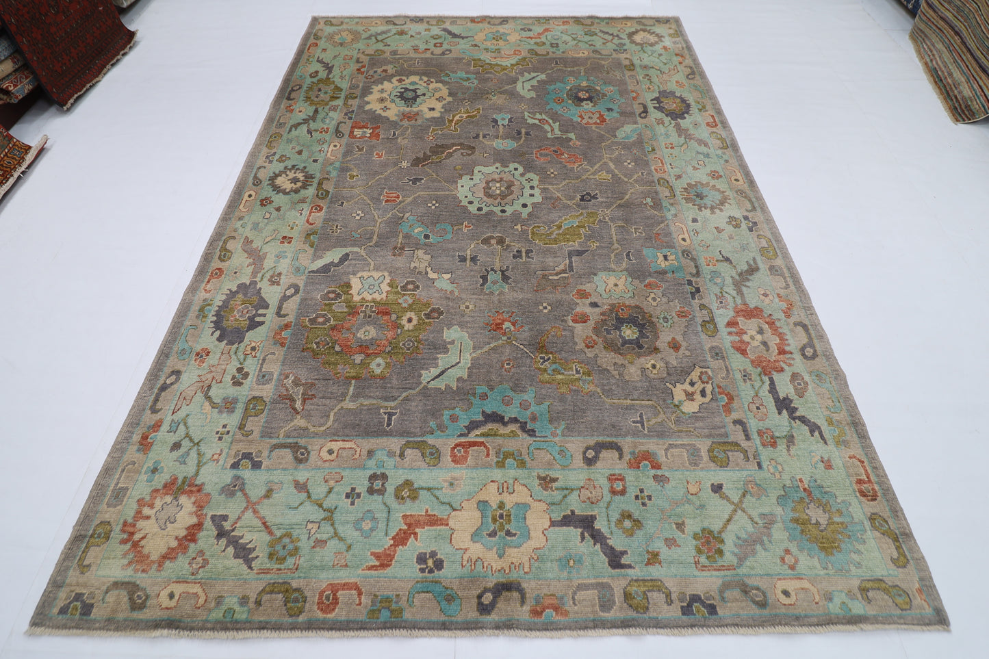 208 x 302 cm |  Floral Oushak Tribal Area Rug Afghan Hand Knotted veg Dye Wool carpet