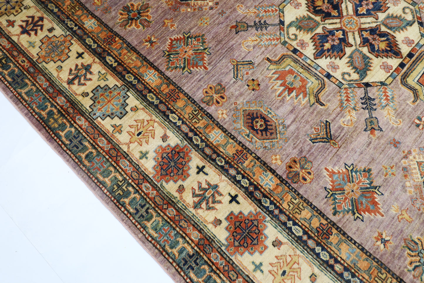198 x 300 cm | Oriental kazak Pink Area Rug Afghan Hand Knotted Veg Dye Wool carpet