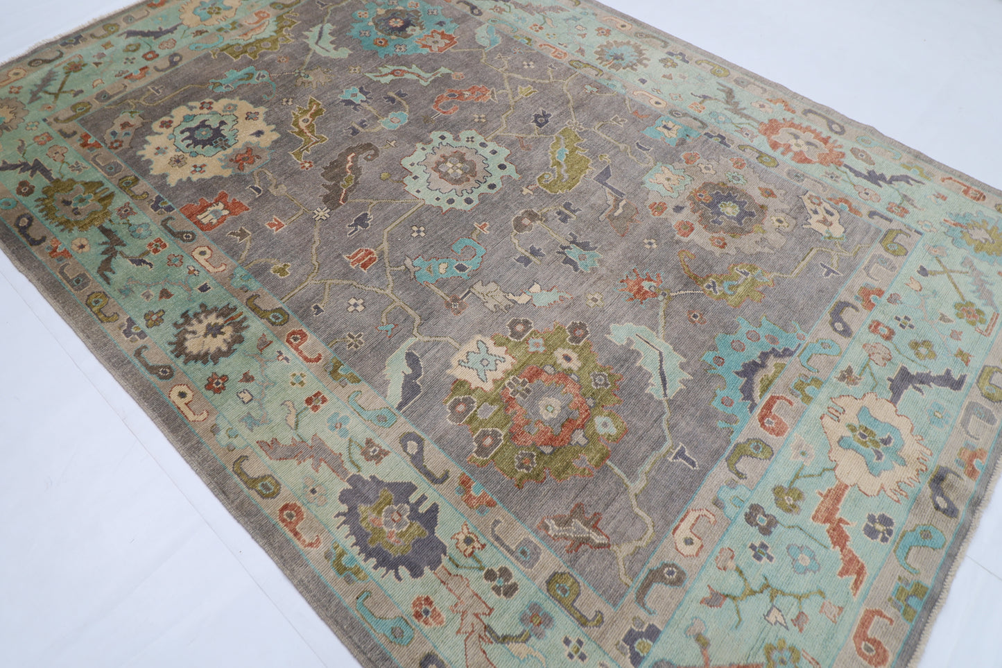 208 x 302 cm |  Floral Oushak Tribal Area Rug Afghan Hand Knotted veg Dye Wool carpet