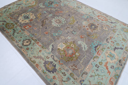 208 x 302 cm |  Floral Oushak Tribal Area Rug Afghan Hand Knotted veg Dye Wool carpet