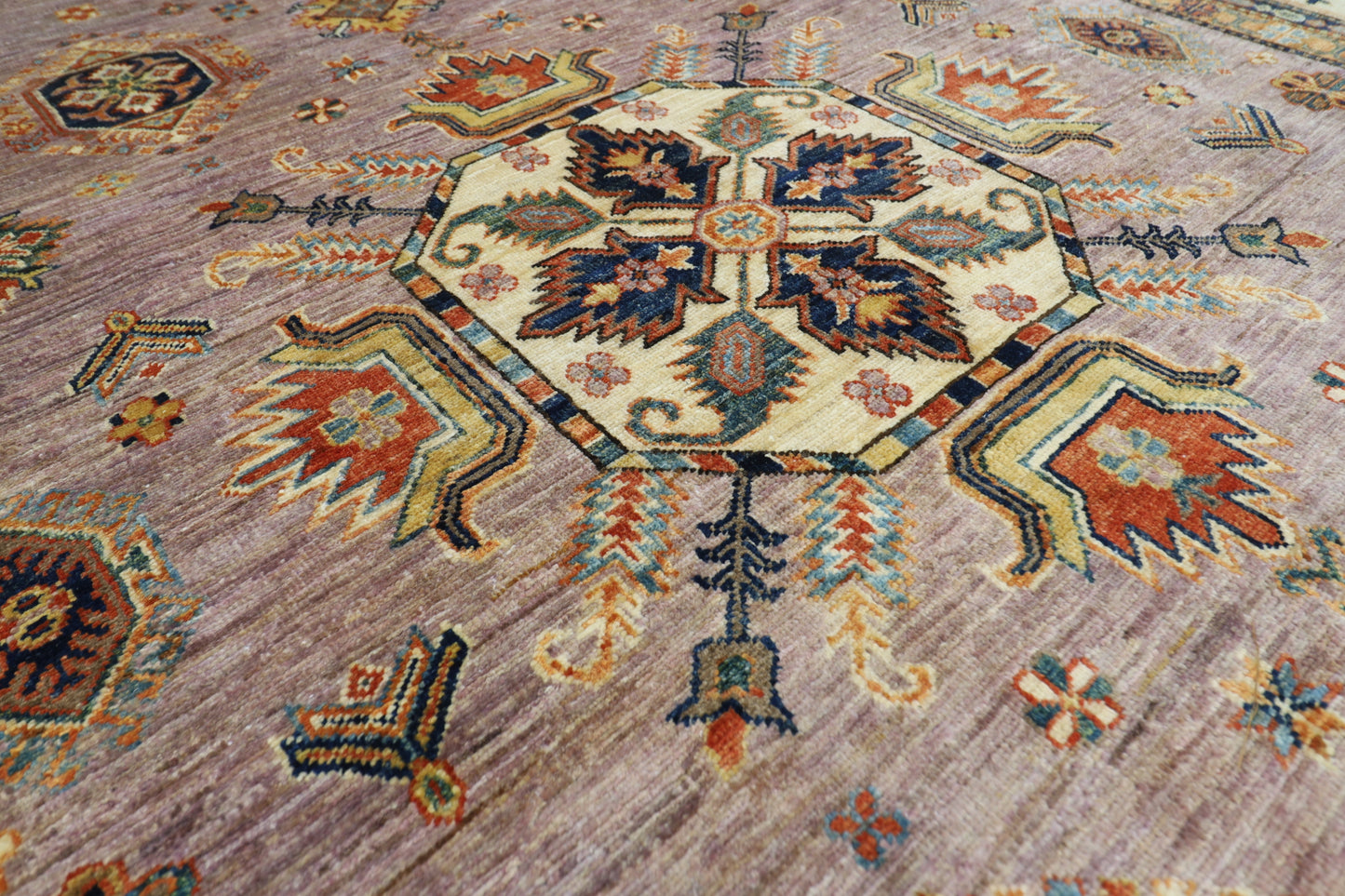 198 x 300 cm | Oriental kazak Pink Area Rug Afghan Hand Knotted Veg Dye Wool carpet