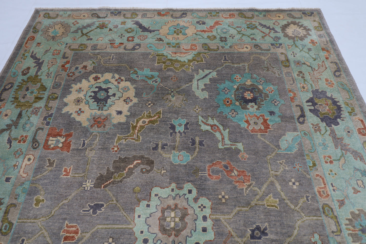 208 x 302 cm |  Floral Oushak Tribal Area Rug Afghan Hand Knotted veg Dye Wool carpet