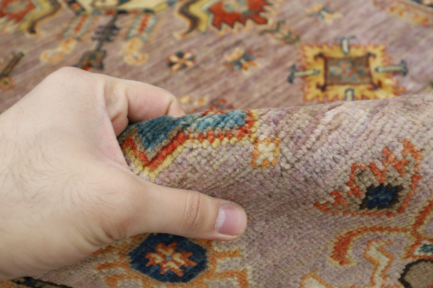 198 x 300 cm | Oriental kazak Pink Area Rug Afghan Hand Knotted Veg Dye Wool carpet