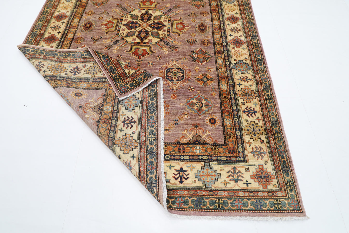 198 x 300 cm | Oriental kazak Pink Area Rug Afghan Hand Knotted Veg Dye Wool carpet
