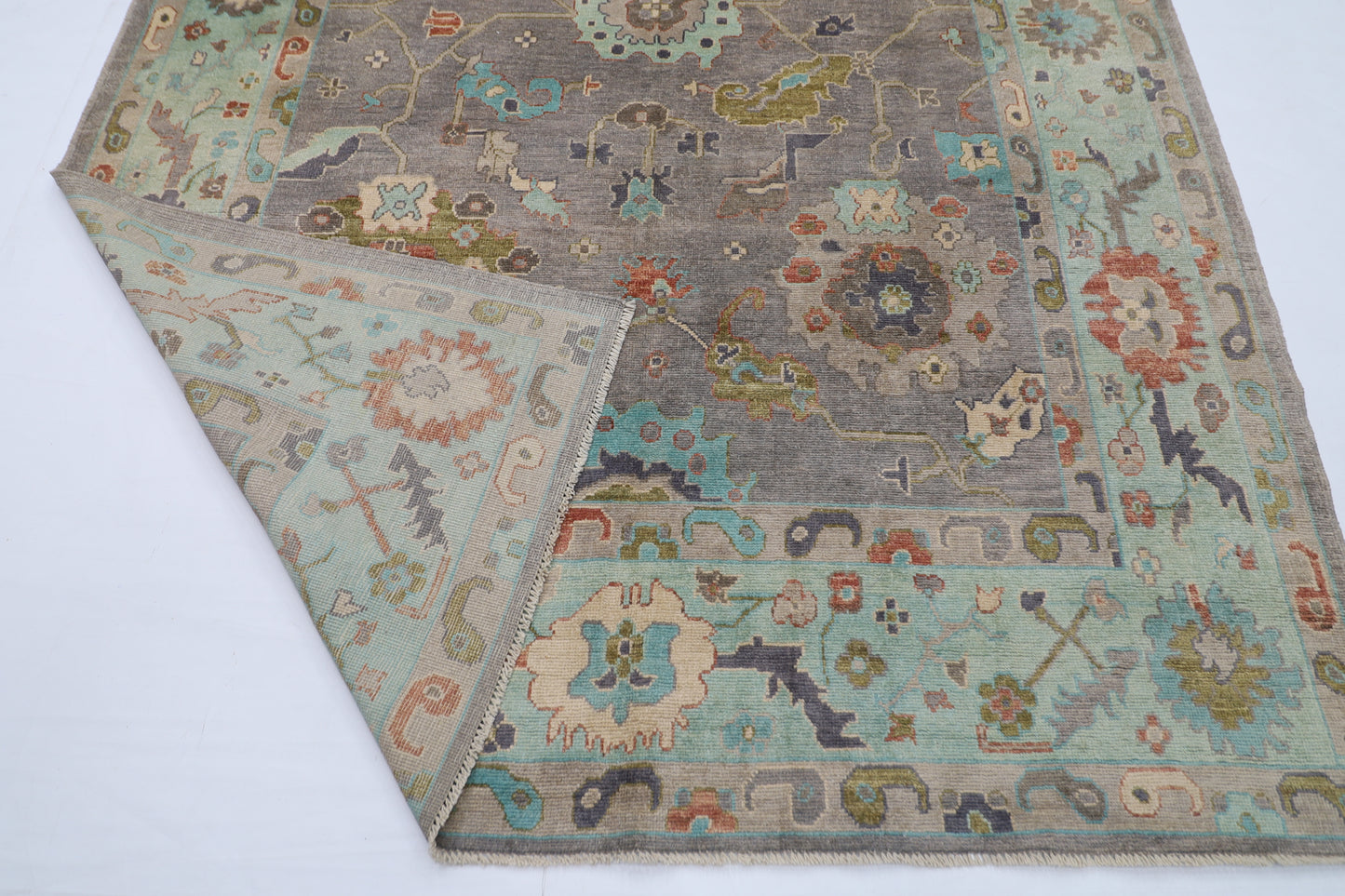 208 x 302 cm |  Floral Oushak Tribal Area Rug Afghan Hand Knotted veg Dye Wool carpet