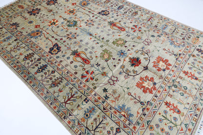 194 x 298 cm | Oriental Floral Area Rug Afghan Hand Knotted Veg Dye Wool carpet