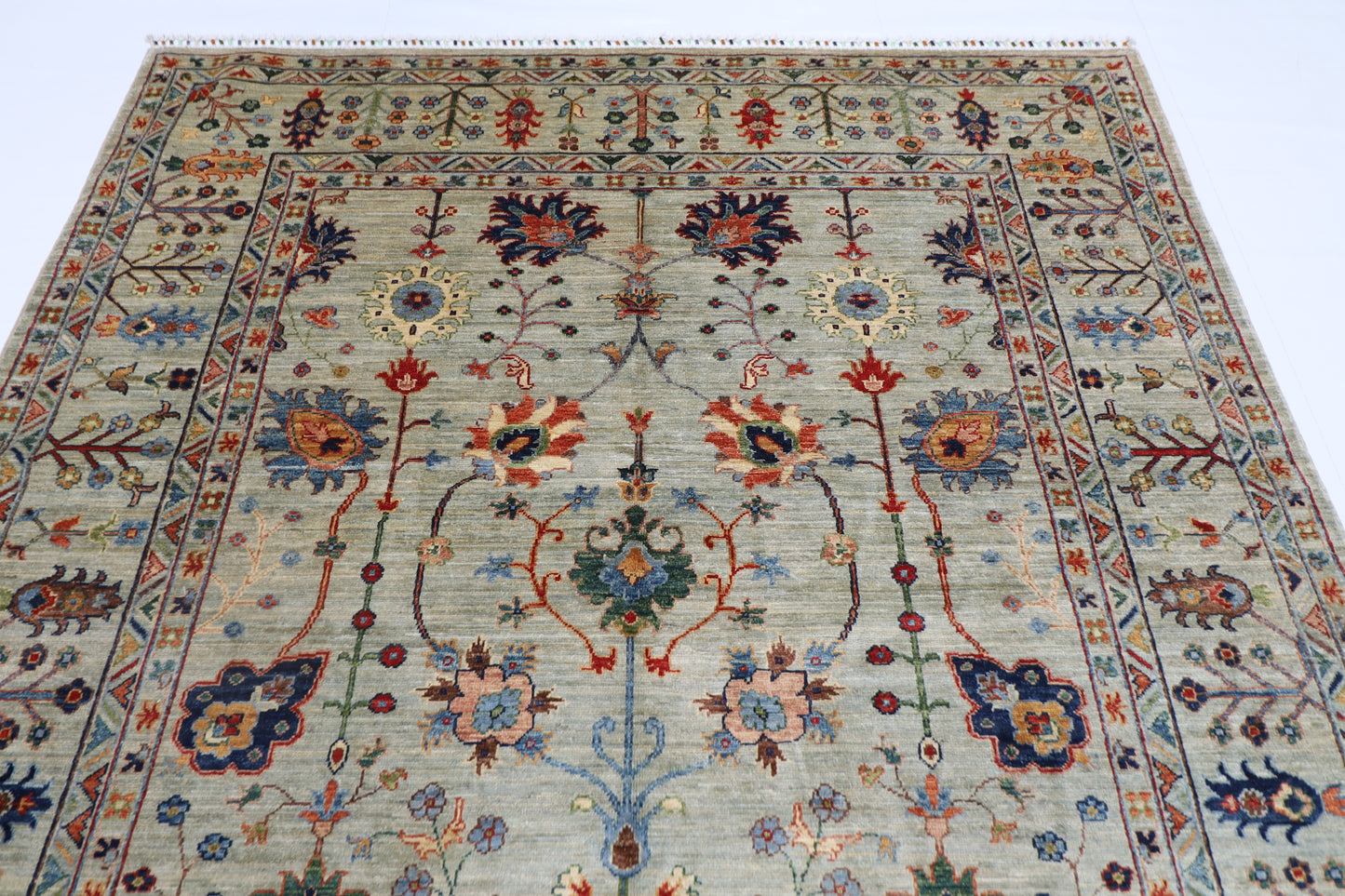 194 x 298 cm | Oriental Floral Area Rug Afghan Hand Knotted Veg Dye Wool carpet