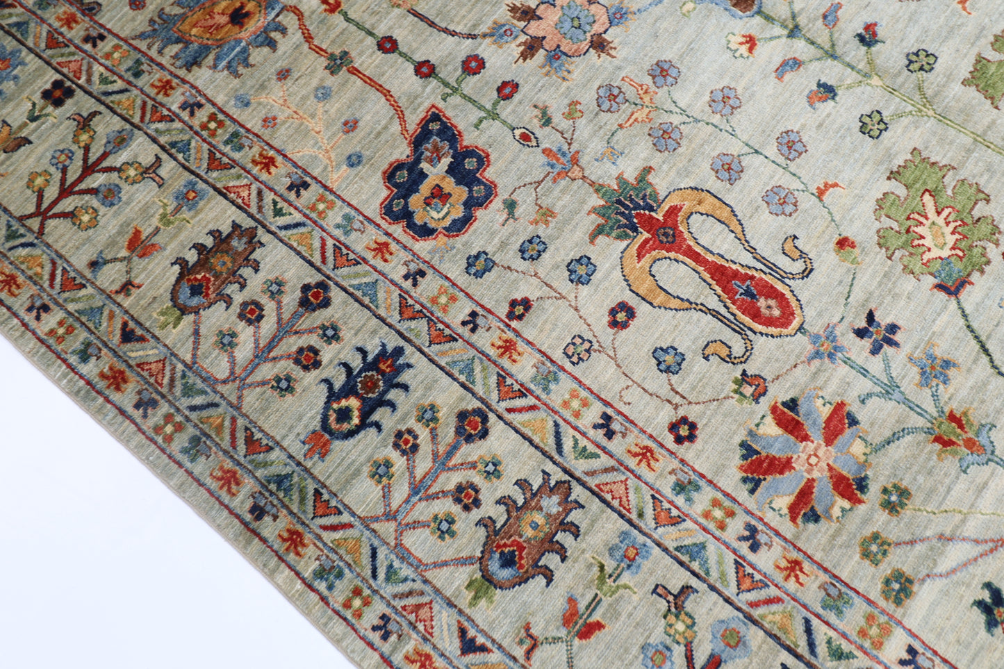 194 x 298 cm | Oriental Floral Area Rug Afghan Hand Knotted Veg Dye Wool carpet