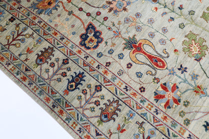 194 x 298 cm | Oriental Floral Area Rug Afghan Hand Knotted Veg Dye Wool carpet