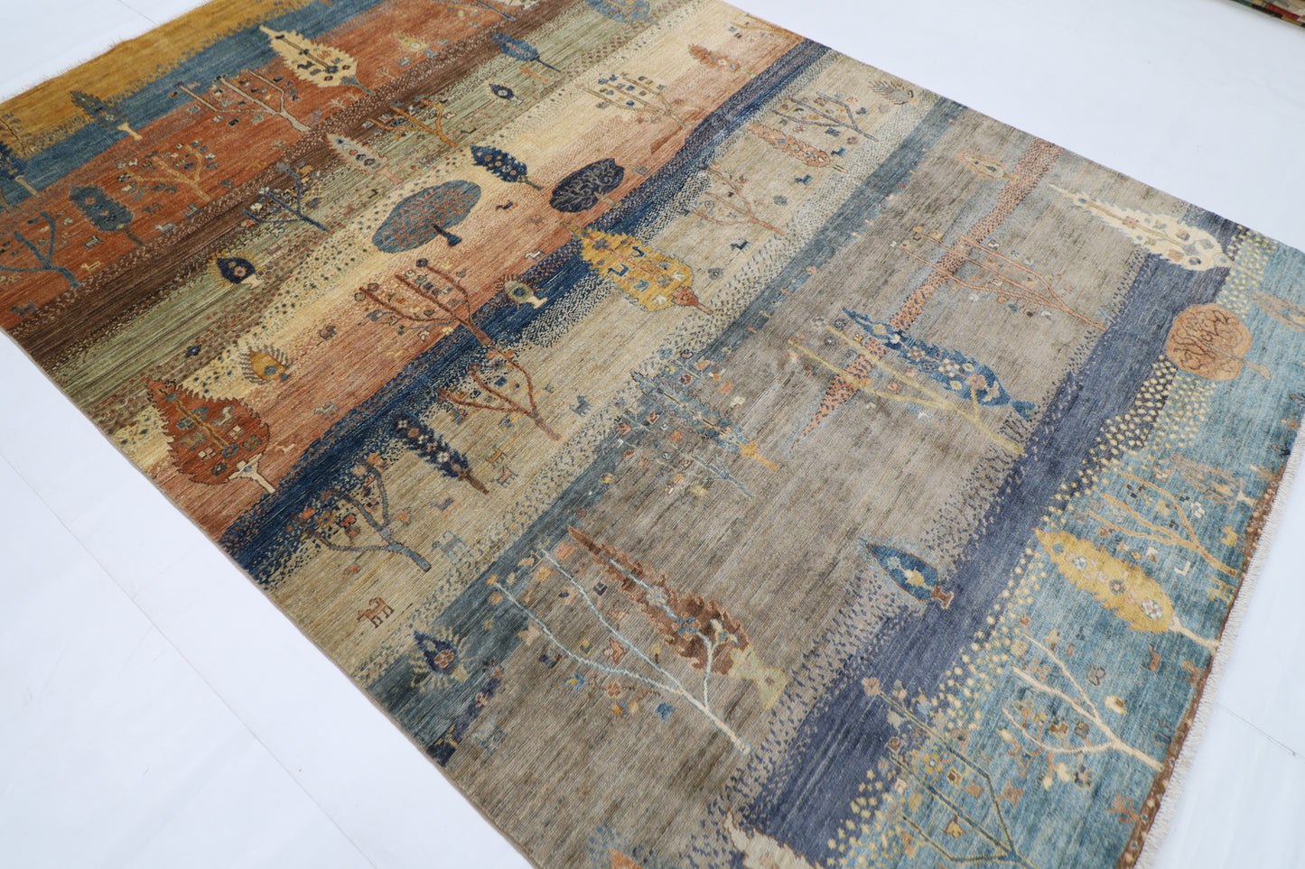203 x 297 cm |  landscape Tribal Area Rug Afghan Hand Knotted veg Dye Wool carpet