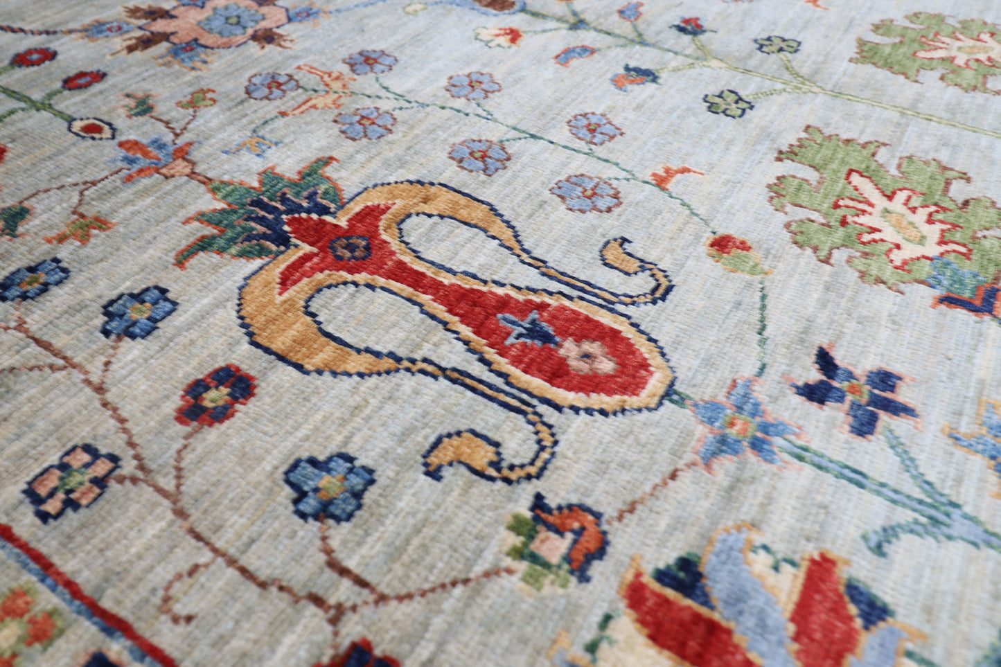 194 x 298 cm | Oriental Floral Area Rug Afghan Hand Knotted Veg Dye Wool carpet