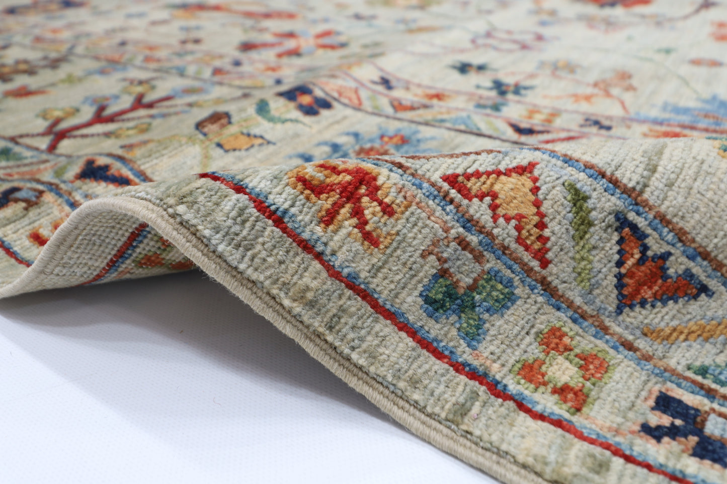 194 x 298 cm | Oriental Floral Area Rug Afghan Hand Knotted Veg Dye Wool carpet