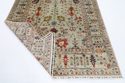194 x 298 cm | Oriental Floral Area Rug Afghan Hand Knotted Veg Dye Wool carpet