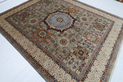 247 x 299 cm |  Mamluk Tribal Area Rug Afghan Hand Knotted veg Dye Wool carpet
