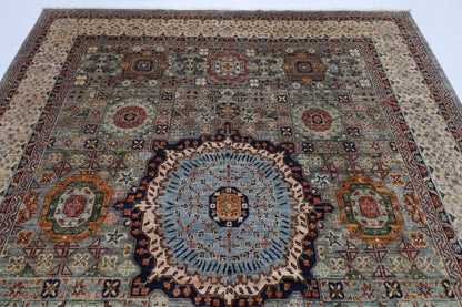 247 x 299 cm |  Mamluk Tribal Area Rug Afghan Hand Knotted veg Dye Wool carpet