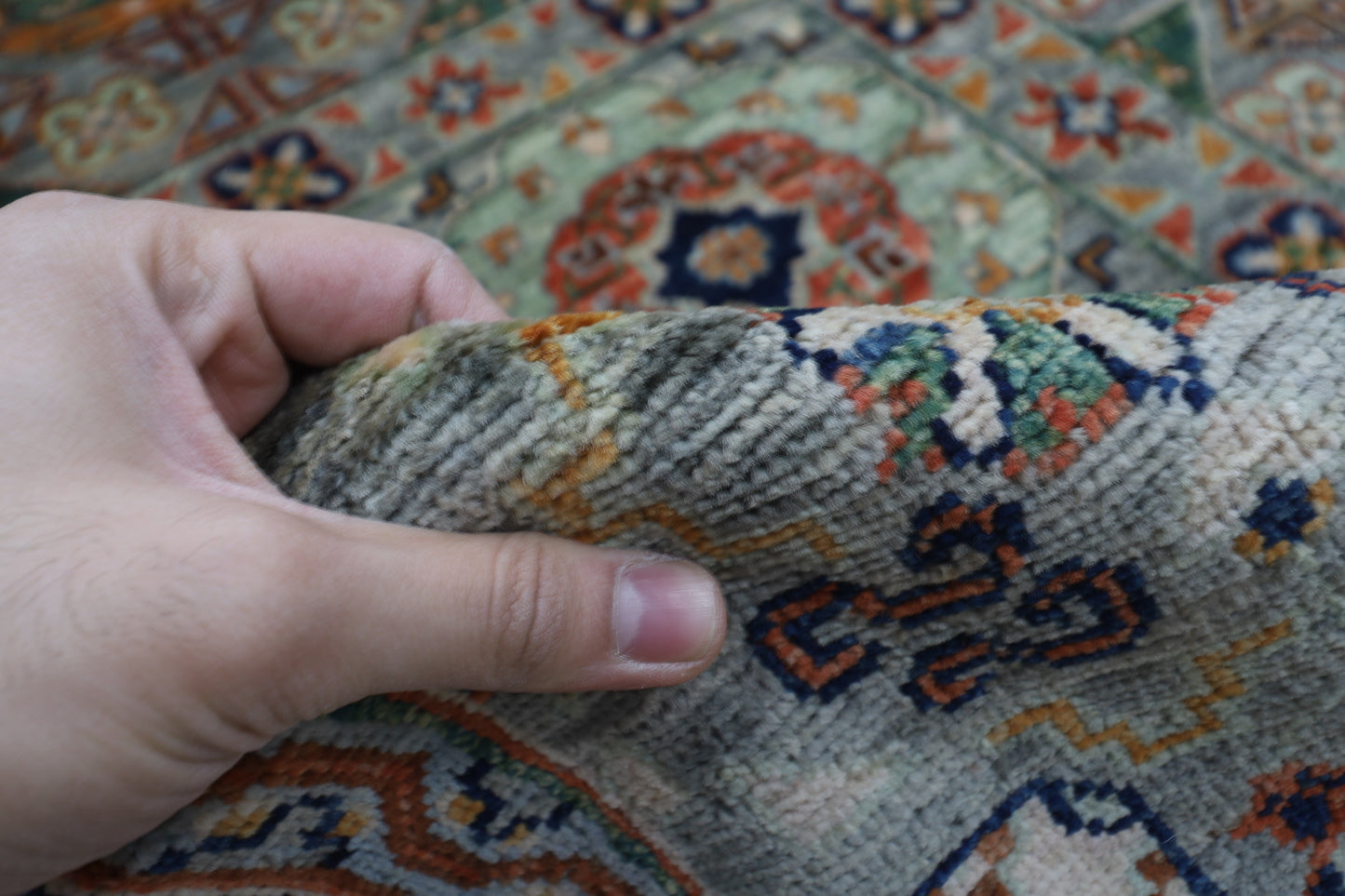 247 x 299 cm |  Mamluk Tribal Area Rug Afghan Hand Knotted veg Dye Wool carpet