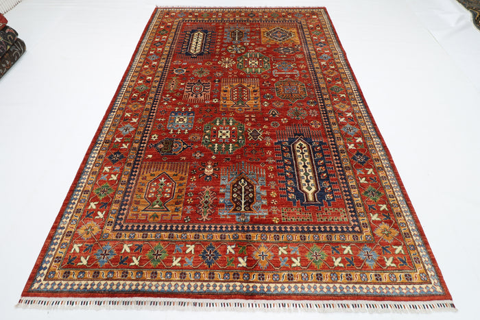 198 x 304 cm | Oriental Waziri Area Rug Afghan Hand Knotted Veg Dye Wool carpet