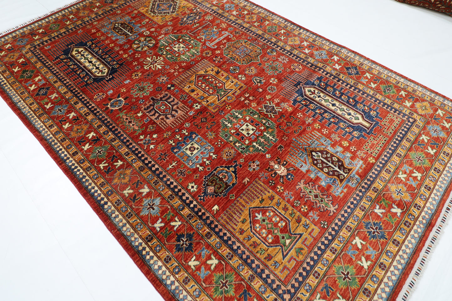 198 x 304 cm | Oriental Waziri Area Rug Afghan Hand Knotted Veg Dye Wool carpet