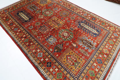 198 x 304 cm | Oriental Waziri Area Rug Afghan Hand Knotted Veg Dye Wool carpet