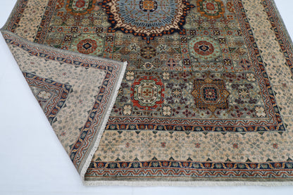 247 x 299 cm |  Mamluk Tribal Area Rug Afghan Hand Knotted veg Dye Wool carpet