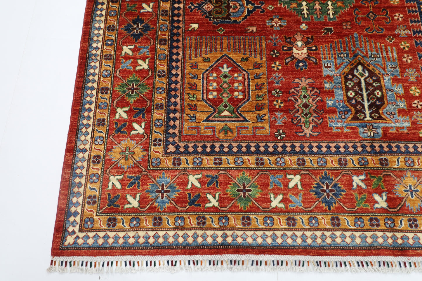 198 x 304 cm | Oriental Waziri Area Rug Afghan Hand Knotted Veg Dye Wool carpet