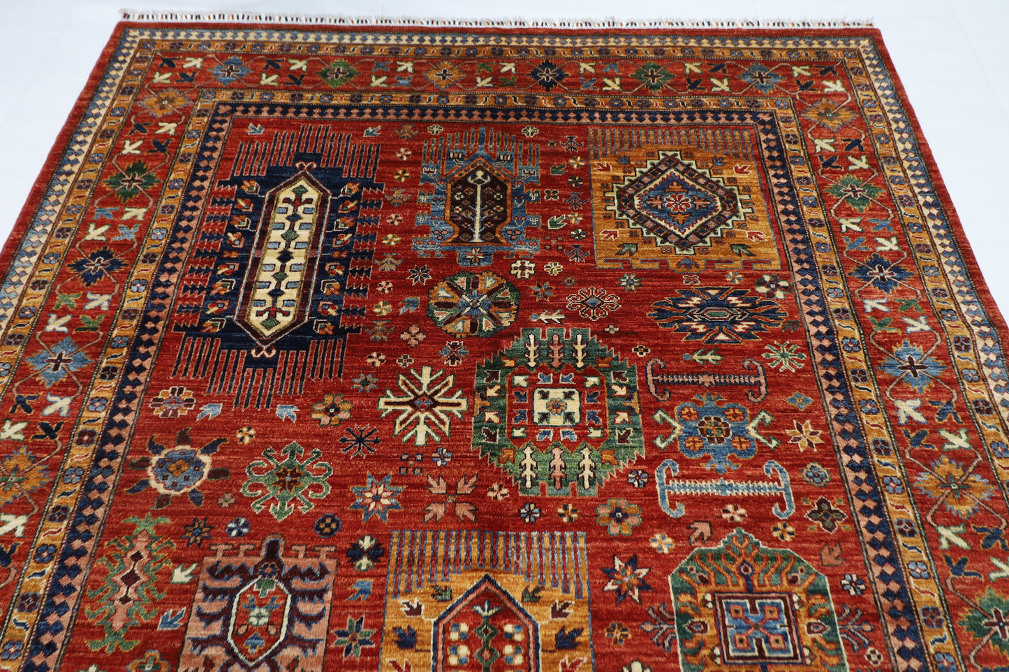 198 x 304 cm | Oriental Waziri Area Rug Afghan Hand Knotted Veg Dye Wool carpet
