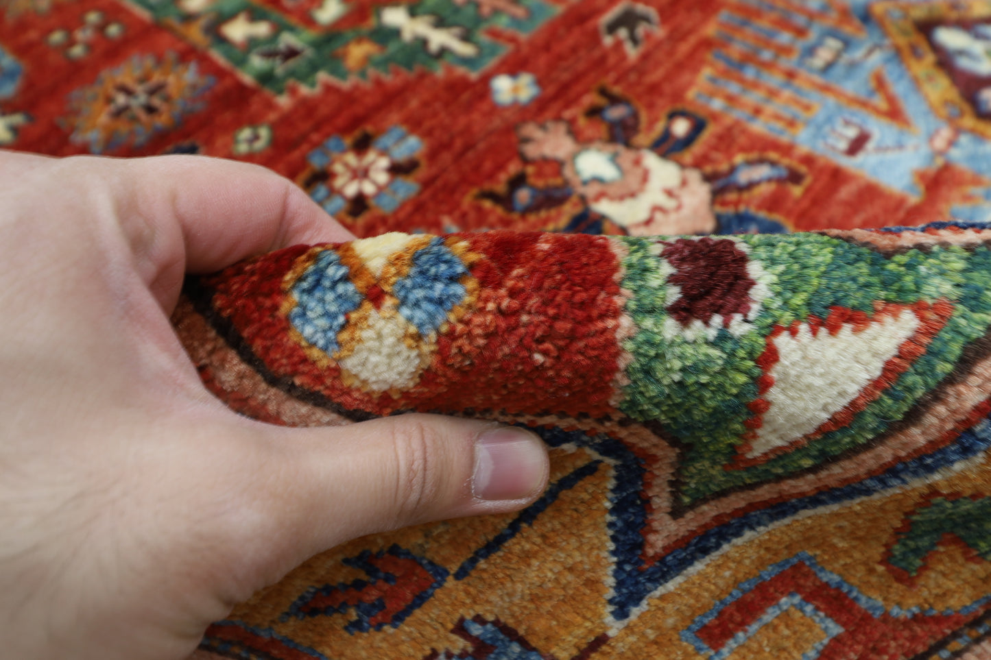 198 x 304 cm | Oriental Waziri Area Rug Afghan Hand Knotted Veg Dye Wool carpet
