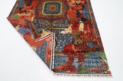 199 x 298 cm | Oriental Abstract Area Rug Afghan Hand Knotted Veg Dye Wool carpet
