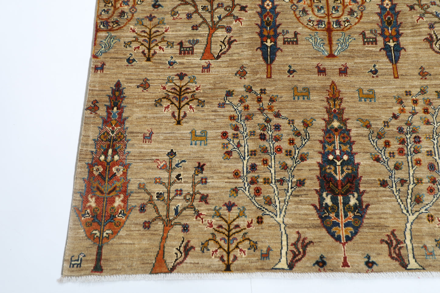 151 x 200 cm | Oriental Tree of life Area Rug Afghan Hand Knotted Veg Dye Wool carpet
