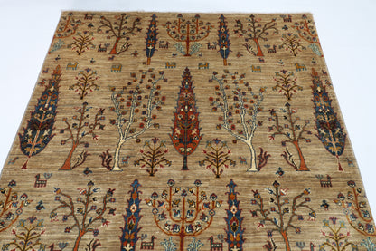 151 x 200 cm | Oriental Tree of life Area Rug Afghan Hand Knotted Veg Dye Wool carpet