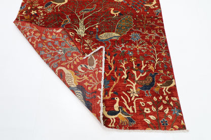 148 x 197 cm | Oriental Tree of life Birds Area Rug Afghan Hand Knotted Veg Dye Wool carpet