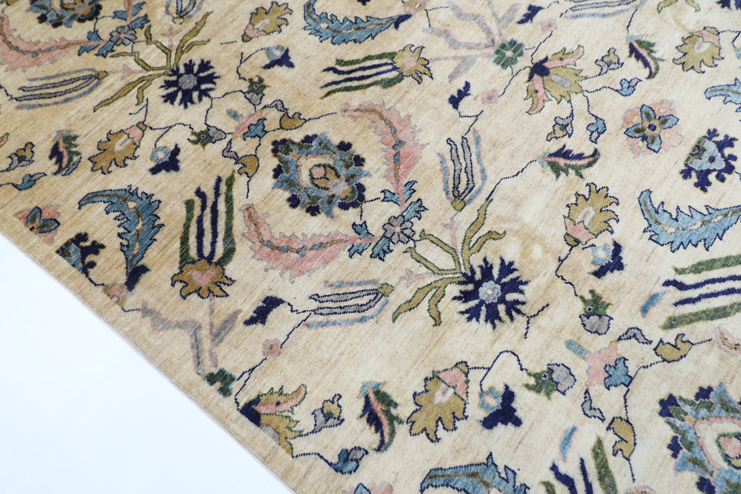 201 x 294 cm | Oriental Suzani Beige Area Rug Afghan Hand Knotted Veg Dye Wool carpet