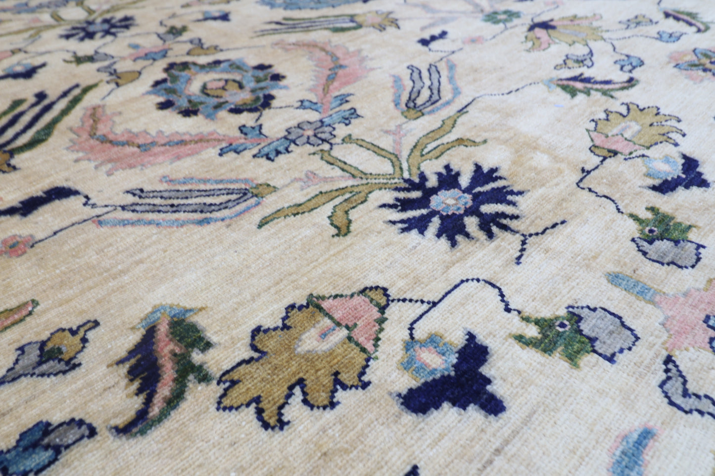 201 x 294 cm | Oriental Suzani Beige Area Rug Afghan Hand Knotted Veg Dye Wool carpet