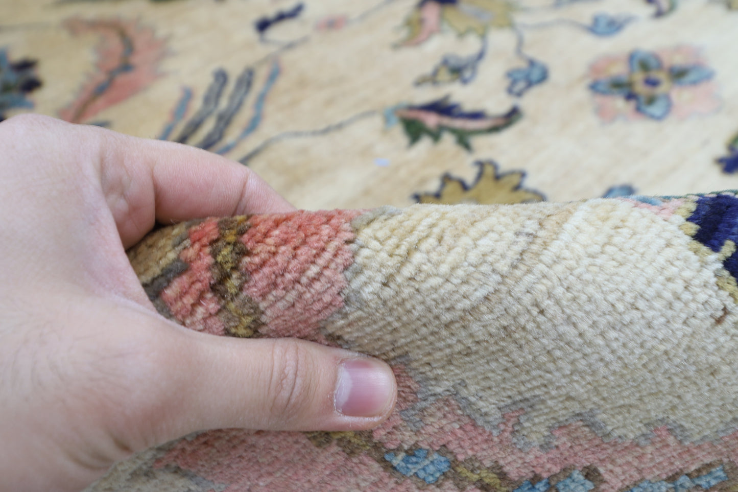 201 x 294 cm | Oriental Suzani Beige Area Rug Afghan Hand Knotted Veg Dye Wool carpet