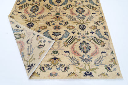 201 x 294 cm | Oriental Suzani Beige Area Rug Afghan Hand Knotted Veg Dye Wool carpet