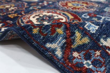 148 x 195 cm |  Floral Blue Tribal Area Rug Afghan Hand Knotted veg Dye Wool carpet