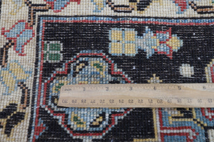 121 x 183 cm | Oriental Waziri Black Area Rug Afghan Hand Knotted Veg Dye Wool carpet