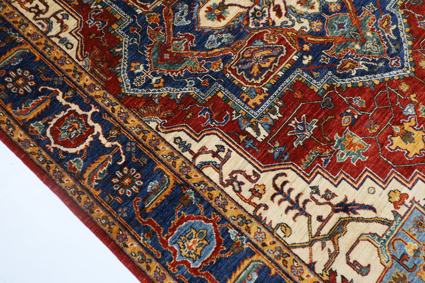 193 x 293 cm | Oriental Heriz Red Area Rug Afghan Hand Knotted Veg Dye Wool carpet