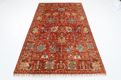 166 x 242 cm | Oriental Sultani Orange Area Rug Afghan Hand Knotted Veg Dye Wool carpet