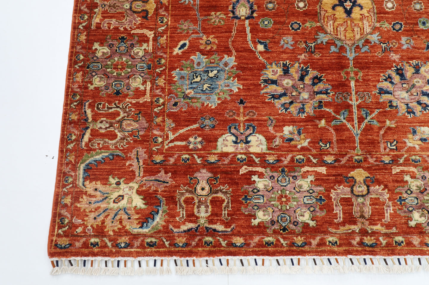 166 x 242 cm | Oriental Sultani Orange Area Rug Afghan Hand Knotted Veg Dye Wool carpet