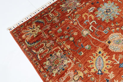 166 x 242 cm | Oriental Sultani Orange Area Rug Afghan Hand Knotted Veg Dye Wool carpet