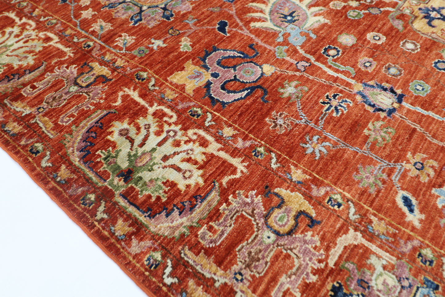 166 x 242 cm | Oriental Sultani Orange Area Rug Afghan Hand Knotted Veg Dye Wool carpet
