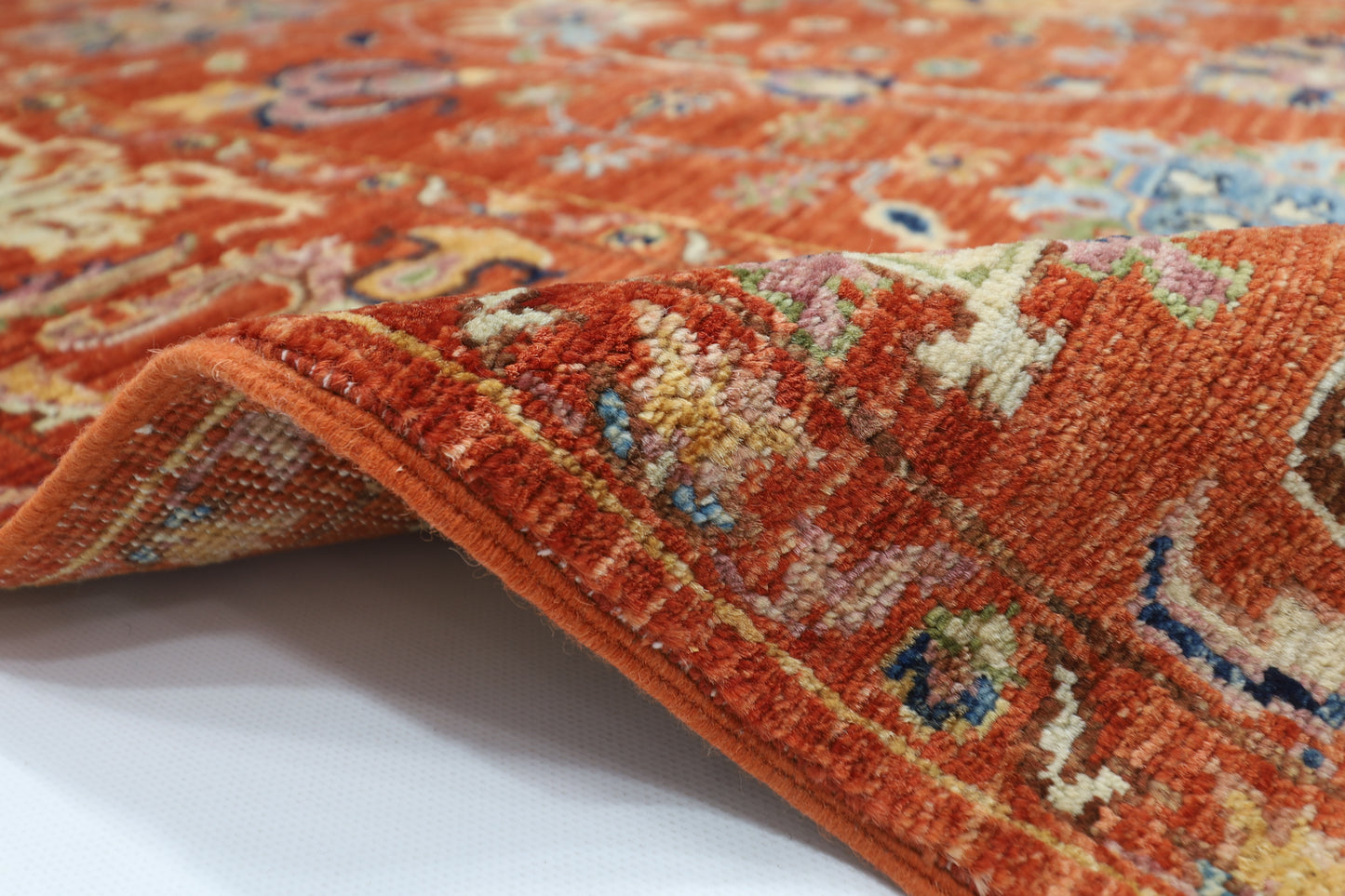 166 x 242 cm | Oriental Sultani Orange Area Rug Afghan Hand Knotted Veg Dye Wool carpet