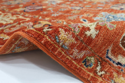 166 x 242 cm | Oriental Sultani Orange Area Rug Afghan Hand Knotted Veg Dye Wool carpet