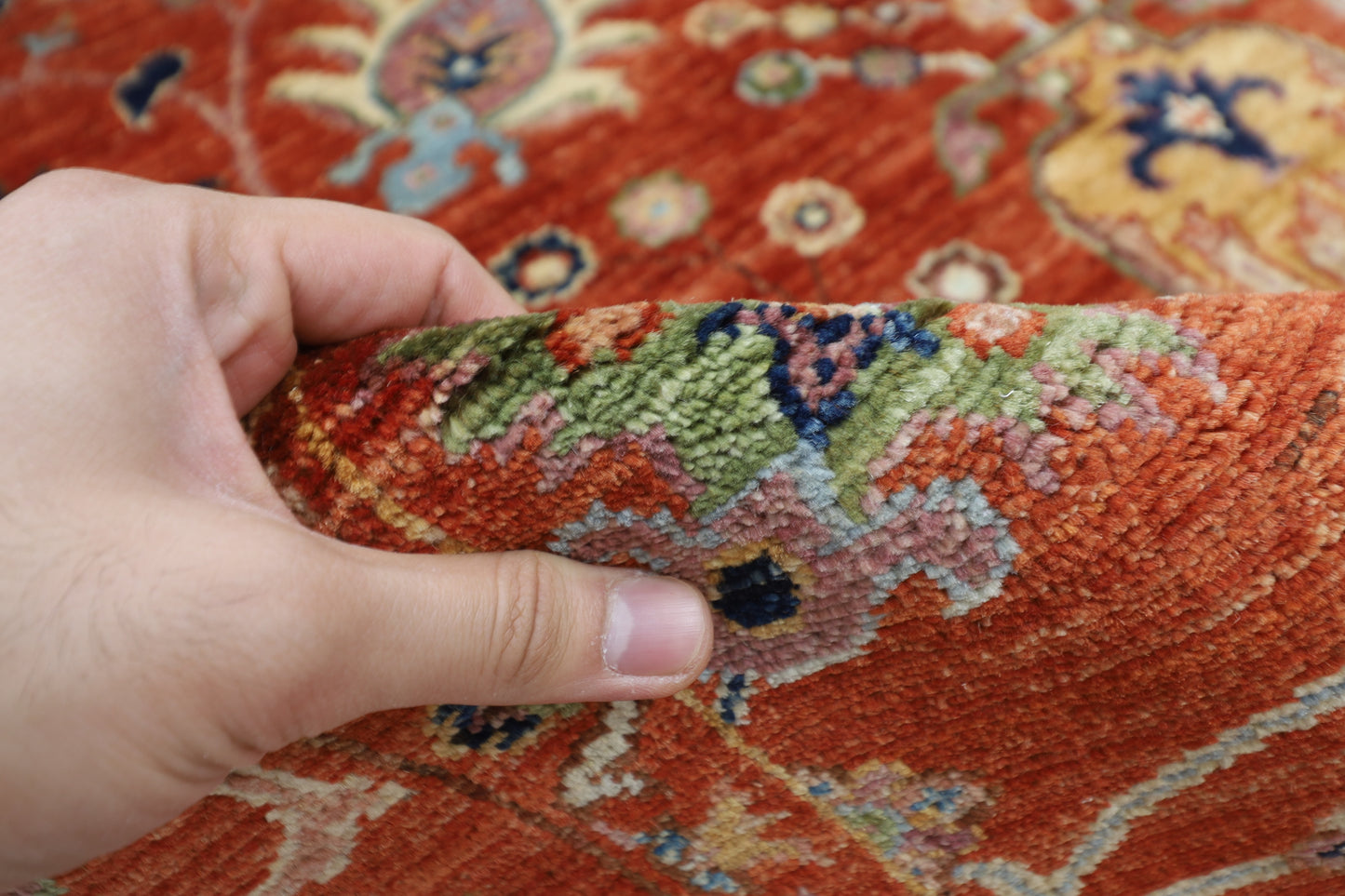 166 x 242 cm | Oriental Sultani Orange Area Rug Afghan Hand Knotted Veg Dye Wool carpet
